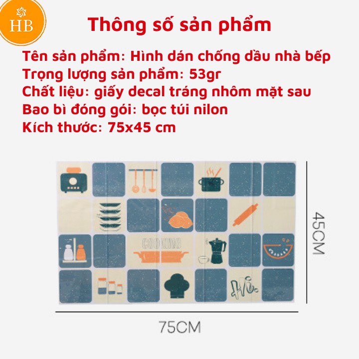 Giấy Dán Bếp Tráng Nhôm Chịu Nhiệt Chống Dầu Mỡ Khổ Rộng 70cm x 45cm