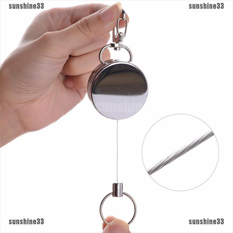 Anti Lost Resilience Steel Wire Elastic Key Chain Recoil Sporty Alarm Key Rings