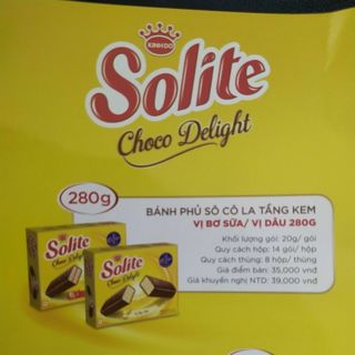 Bánh bông lan Solite phủ socola 280g combo 2 hộp