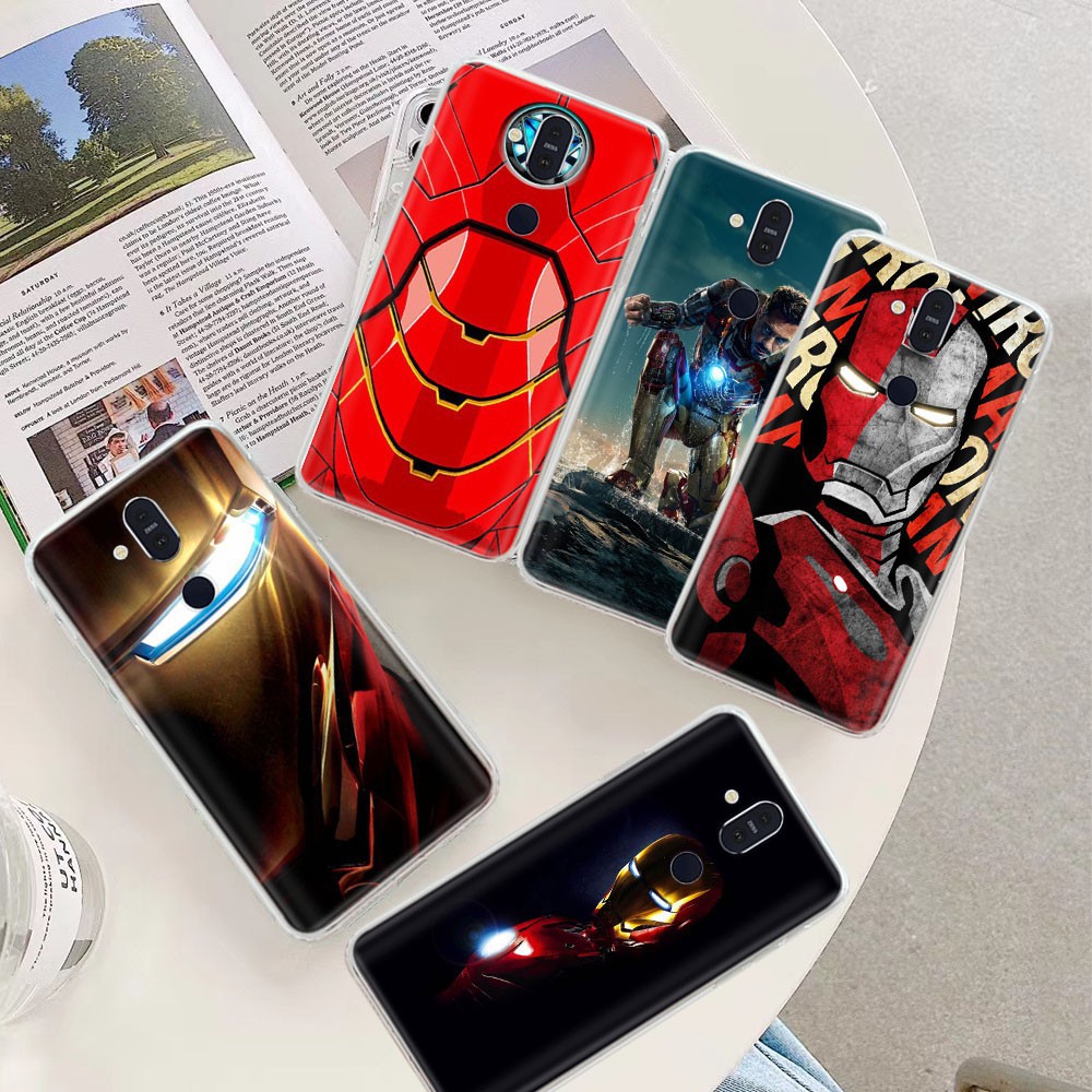 MARVEL Ốp Lưng Tpu Mềm Phong Cách Iron Man Cho Nokia 1 1.1 1.3 2.3 2.4 3.4 5.3 8.3 C1 C2 C3 Plus Yu24