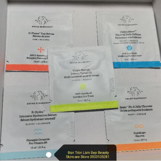 Sample mẫu thử mỹ phẩm sạch Drunk Elephant