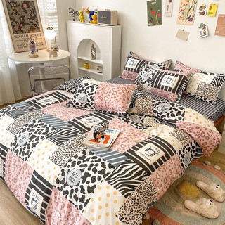 Set cotton poly ô vuông bò sữa