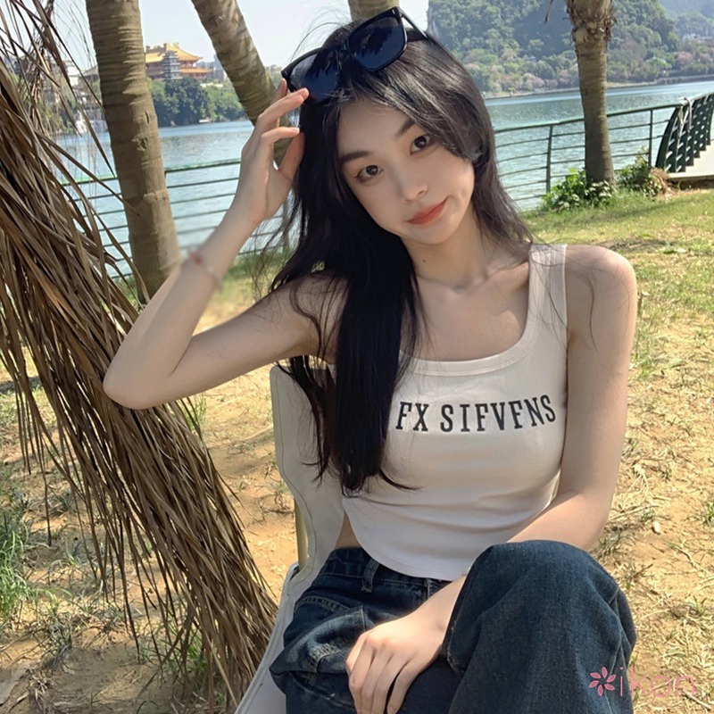 Áo Croptop Ôm Dáng In Chữ Thời Trang Cho Nữ