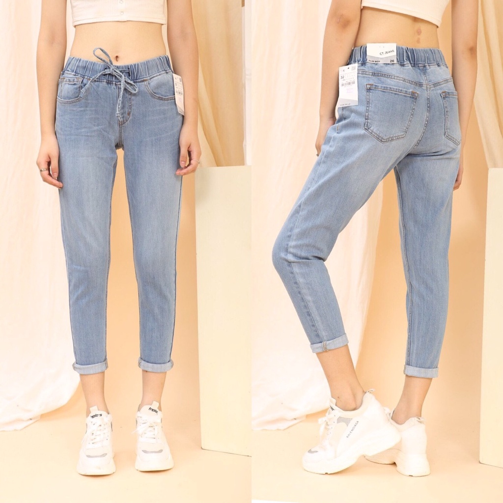 [Mã SKAMFSW175 giảm 10K đơn 50K] (50-90kg) QUẦN JEAN LƯNG THUN XANH ĐẬM BIGSIZE