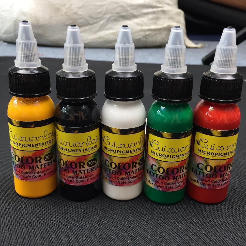 Mực tatto xăm hình mini hữu cơ siêu đẹp bám màu nhanh dạng chai 30ml