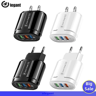 Cốc sạc nhanh qc3.0 3 cổng usb gắn tường tiện dụng
