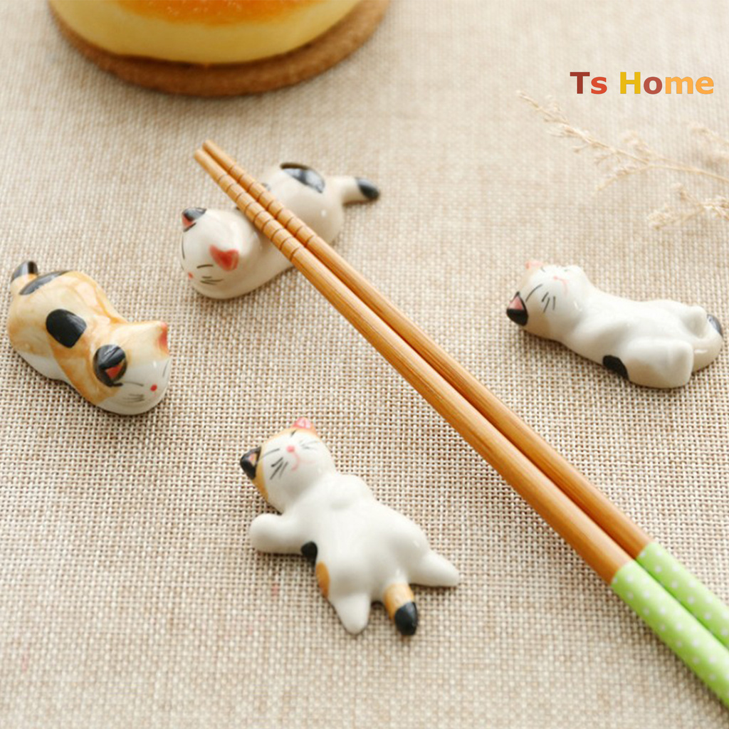 Đồ Gác Đũa Hình Mèo Hoạt Hình Bằng Sứ