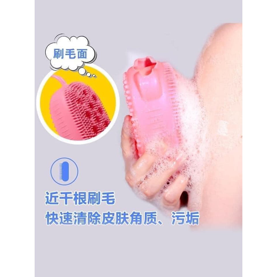 Bông tắm silicon tạo bọt, kỳ ghét, tẩy da chết, massage cơ thể