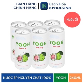 Combo 6 lon nước ổi ép yooh 240ml kphucsinh - hàng chính hãng