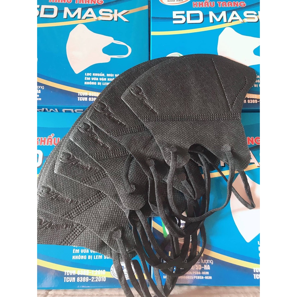 0 cái) Khẩu Trang 5D Mask Nam Anh Famapro Quai Thun màu đen