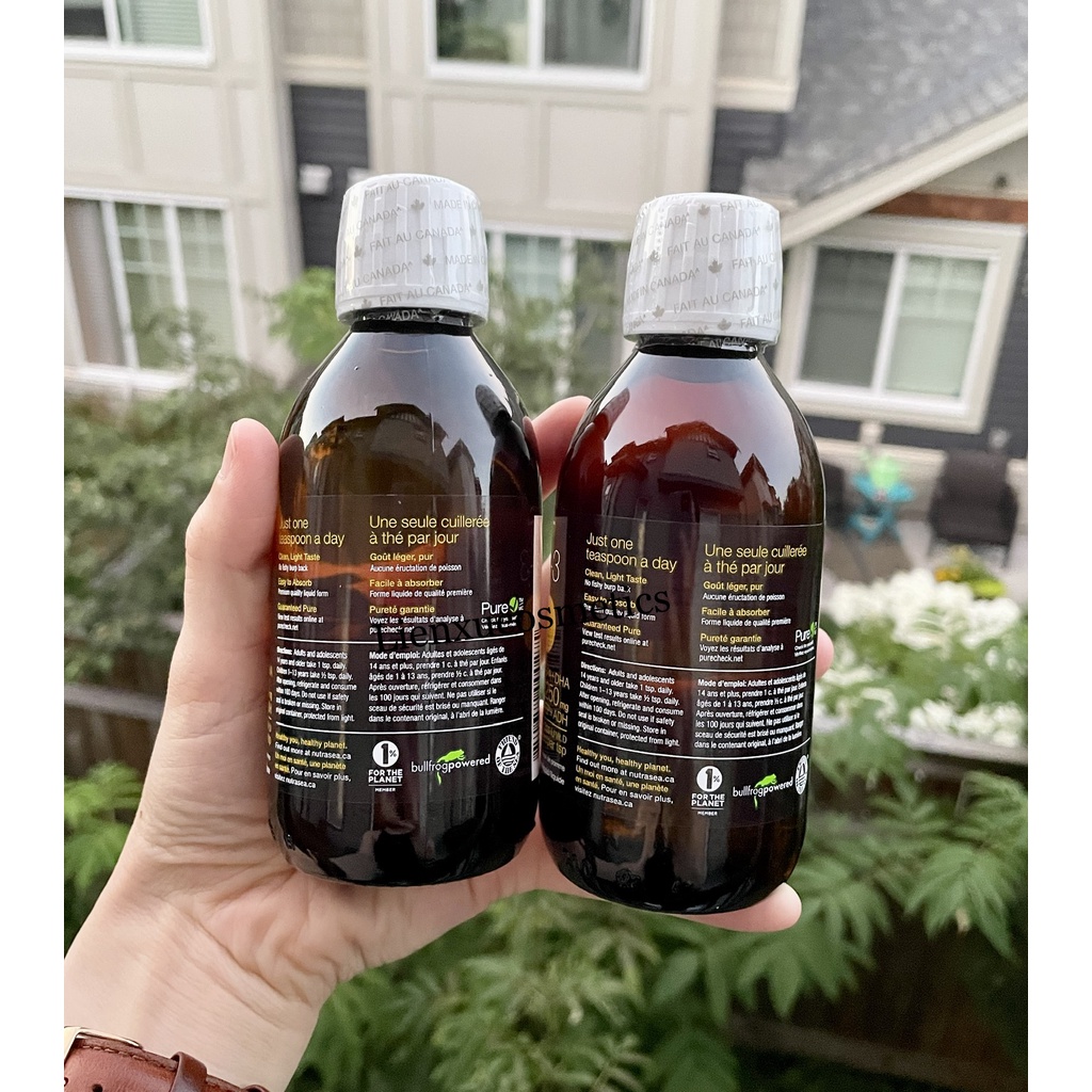 Dầu cá omega 3 & vitamin D cho bé Nutrasea +D 200ml, vị táo