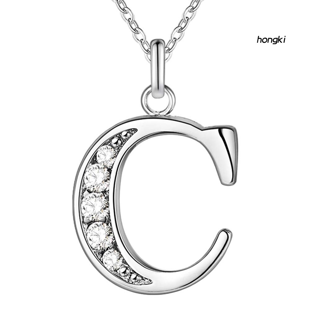 Dây Chuyền Mặt Hình 26 Chữ Cái Đính Đá Zircon Đơn Giản Thời Trang Cho Nam Nữ