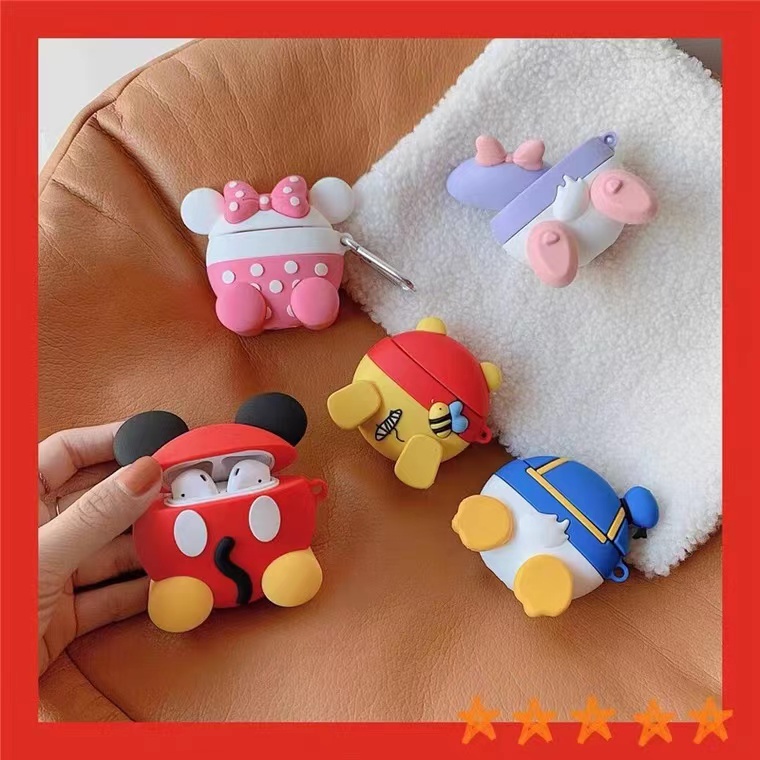 Disney Vỏ TPU Bảo Vệ Hộp Sạc Tai Nghe Hình Vịt Donald Mickey Cho compatible AirPods3 compatible AirPods3 Pro compatible AirPods2 Gen Mới