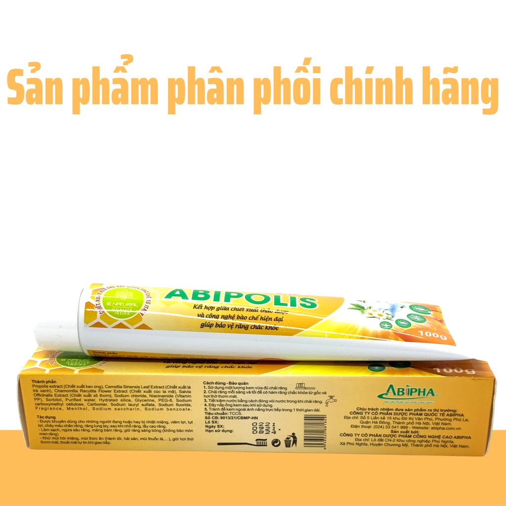 Kem đánh răng keo ong Abipolis thành phần dược liệu tự nhiên 100g