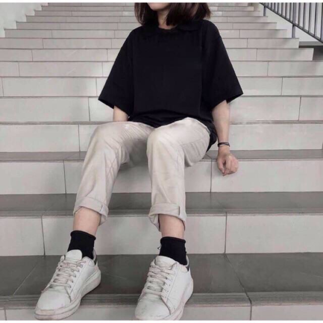 QUẦN KAKI PANTS ỐNG SUÔNG BASIC 2 MÀU ĐEN TAN UNISEX BC072