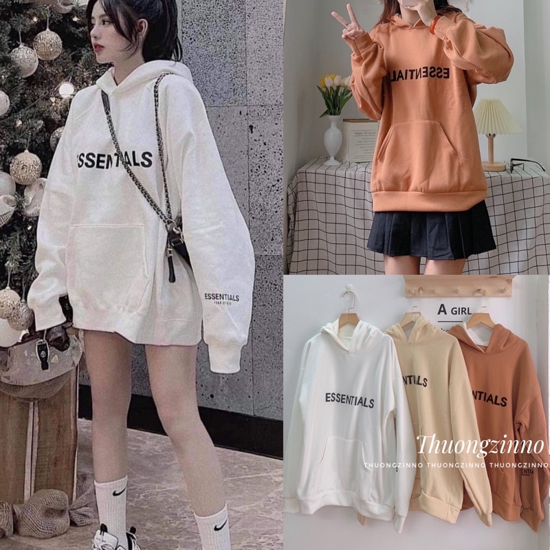 Ảnh thật/Video]Áo hoodie nỉ bông hình gấu dài tay siêu đẹp Áo hoodie dáng rộng basic