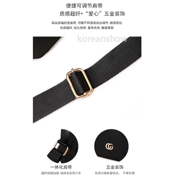 Túi xách nữ Túi đeo chéo vai màu đen/hồng chống nước phong cách Hàn Quốc cho nữ-74