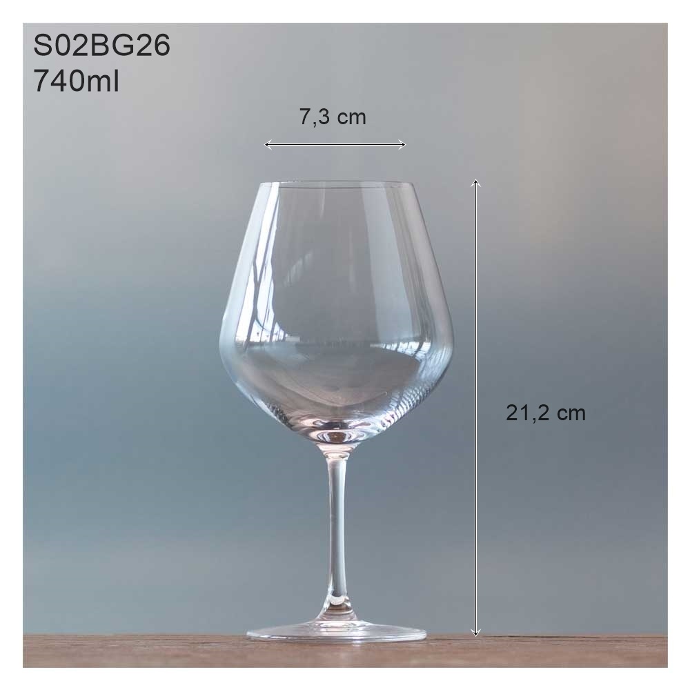 Bộ 6 Ly Uống Rượu Vang Đỏ Pha Lê Cao Cấp Lucaris Burgundy 740ml Nhập Khẩu Chính Hãng Không Chứa Chì - Tokyo S02BG26
