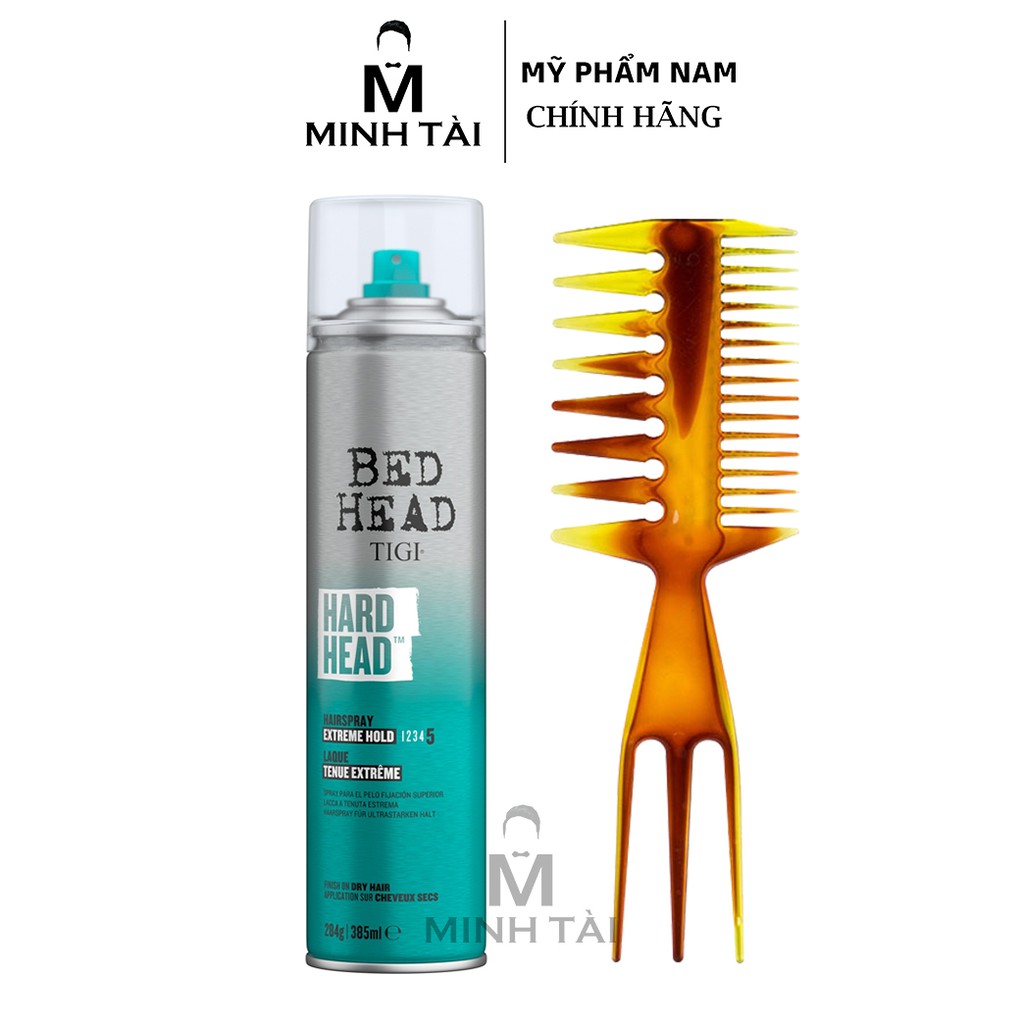 Gôm Xịt Tóc TIGI Bed Head Hard Head - 385ml - Hàng Chính Hãng + Tặng Lược Chải Tóc Texture