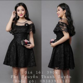 Đầm xòe phối lưới