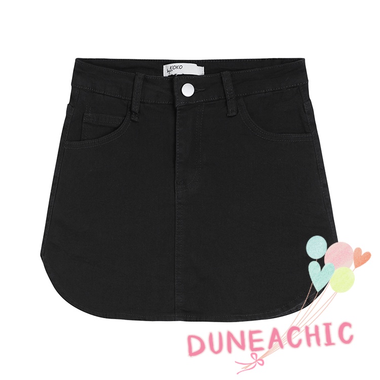 DUNEA Set Áo Tank Top Hai Dây Xếp Ly Họa Tiết Bướm Và Chân Váy Đen Thời Trang Cho Nữ