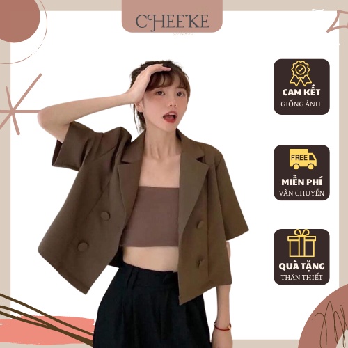 [ Có Video + Ảnh Thật ] Set Áo Vest Kèm Quây Cheeke House Mã 431
