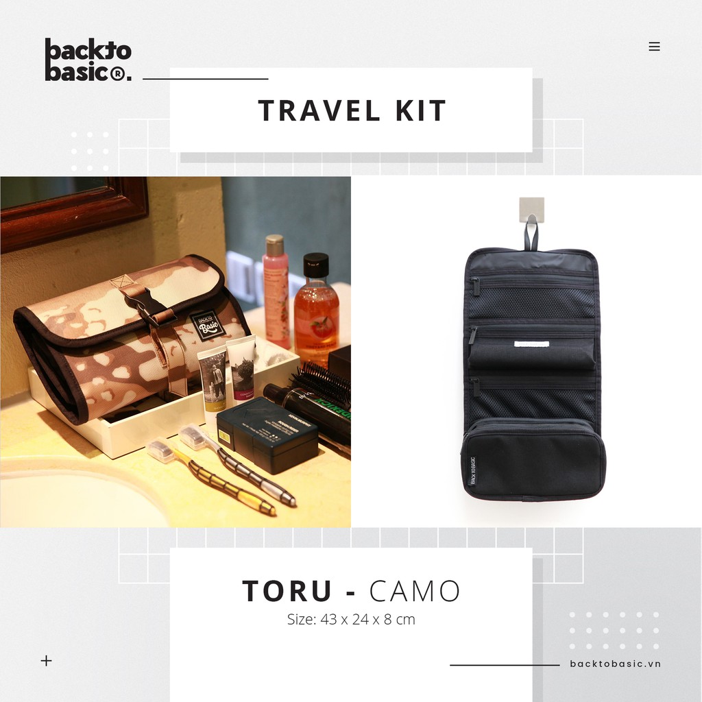 Túi tiện ích đựng đồ cá nhân TORU Travel Kit nhiều ngăn, chống nước