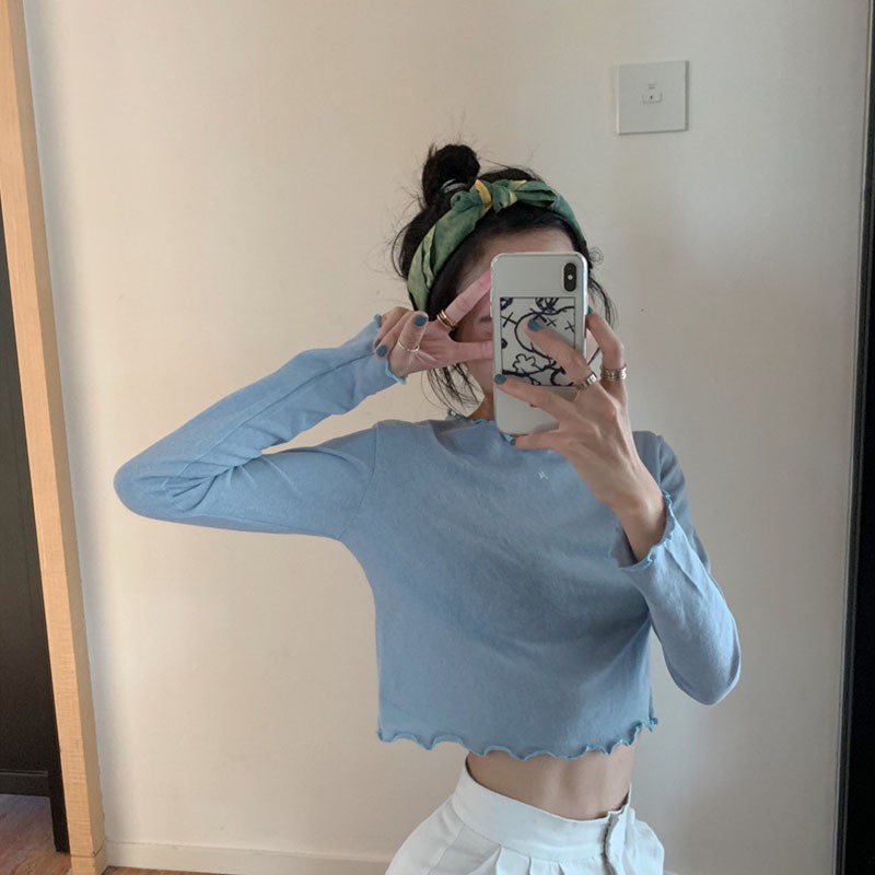 Áo sweater nữ tay dài dáng rộng màu trơn | BigBuy360 - bigbuy360.vn