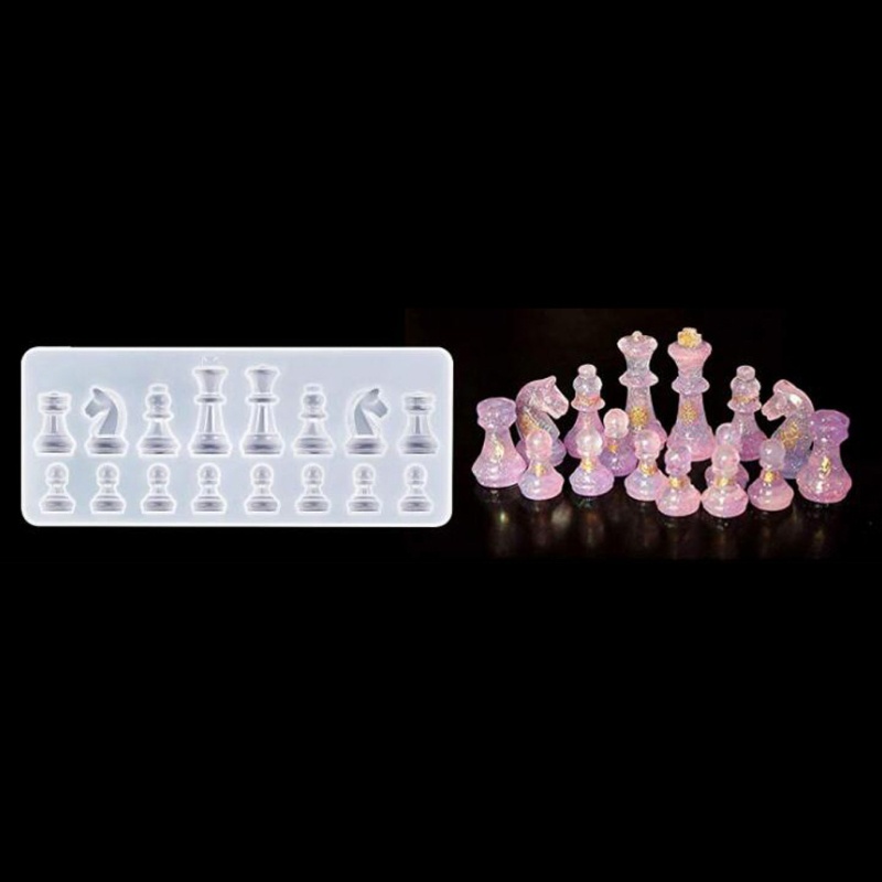 1 Bộ Khuôn Silicone Tạo Hình Bàn Cờ Vua + Bàn Cờ Vua