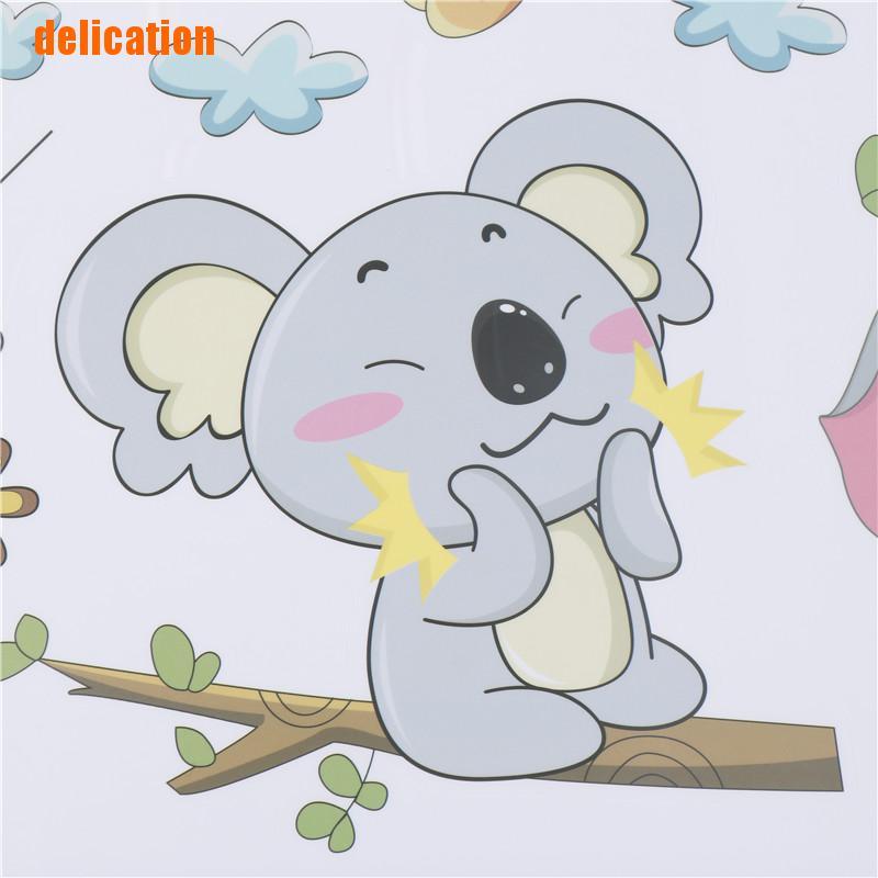 Miếng Dán Tường Hình Động Vật Dễ Thương Đo Chiều Cao Cho Bé