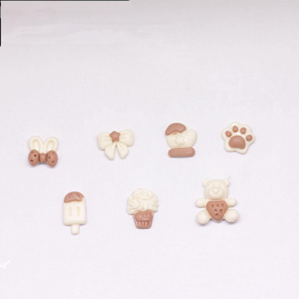 Bộ 10 Cây Kem Mini Đính Nơ/Gấu 3D Trang Trí Móng Tay
