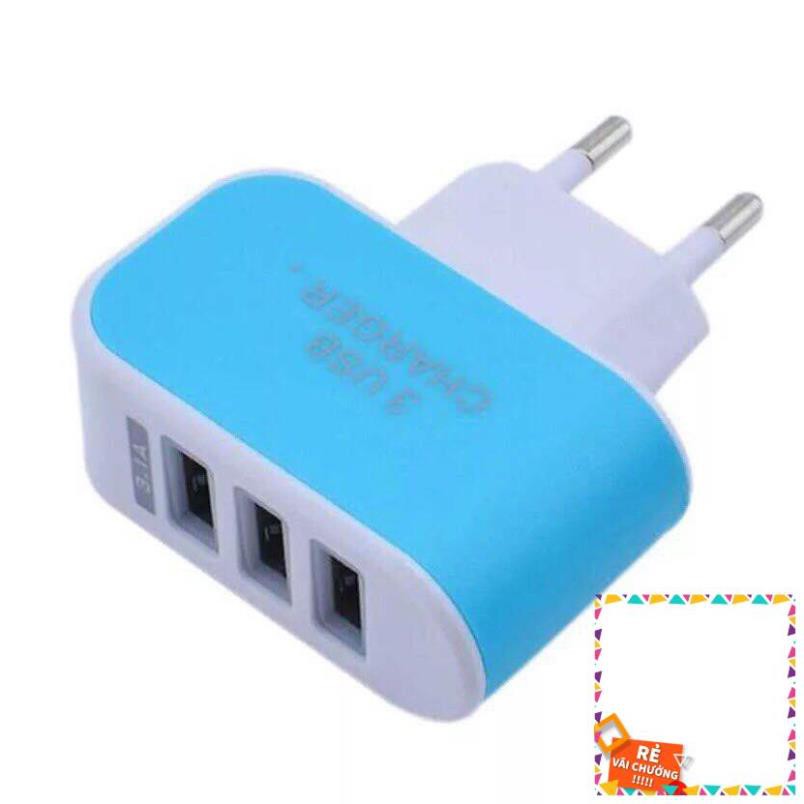 Củ Sạc 3 Cổng Usb Sạc Điện Thoại Sạc được nhiều máy Có Nhiều Màu HOT HOT