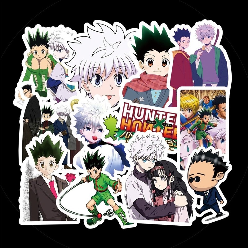 Set 50 miếng dán trang trí chống thấm nước hình anime Hunterxhunter phù hợp cho đàn ghi ta / ván trượt / laptop