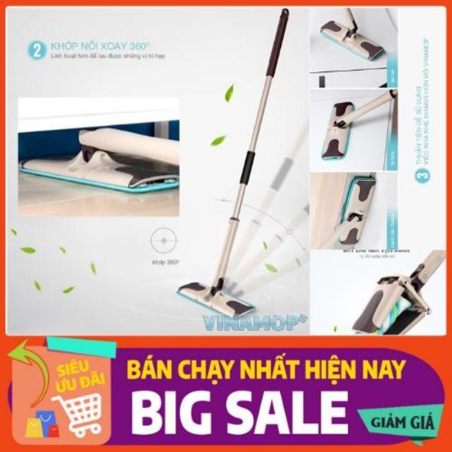 CÂY LAU NHÀ TỰ VẮT VẶN XOẮN VINAMOP FC-53 - [HÀNG CHÍNH HÃNG TIỆN LỢI KHÔNG PHẢI DÙNG TAY VẮT]