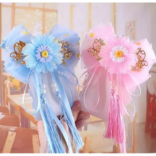 Kẹp tóc nơ cổ trang đính hoa cúc /Kẹp tóc cho bé - Gấu bự shop