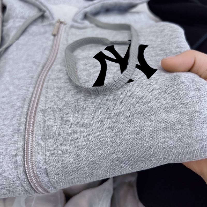 Áo khoác nỉ hoodie nam nữ NY chất nỉ bông dày ấm mềm mịn dáng rộng thoải mái