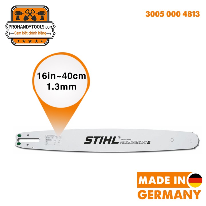 Lam Máy Cưa Xích STIHL 16 IN, Đầu Nhông (Rollomatic) Dùng Cho Máy MS 180, MS 250 Ms 230 Ms 210 - Chính Hãng STIHL