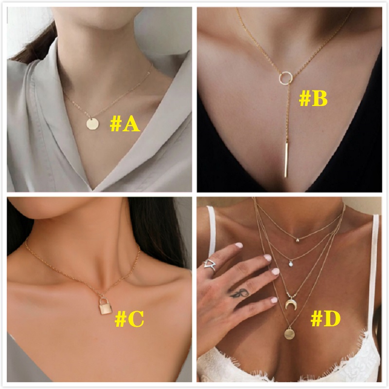 Dây Chuyền Nhiều Lớp Mặt Hình Mặt Trăng Thời Trang Cho Nữ