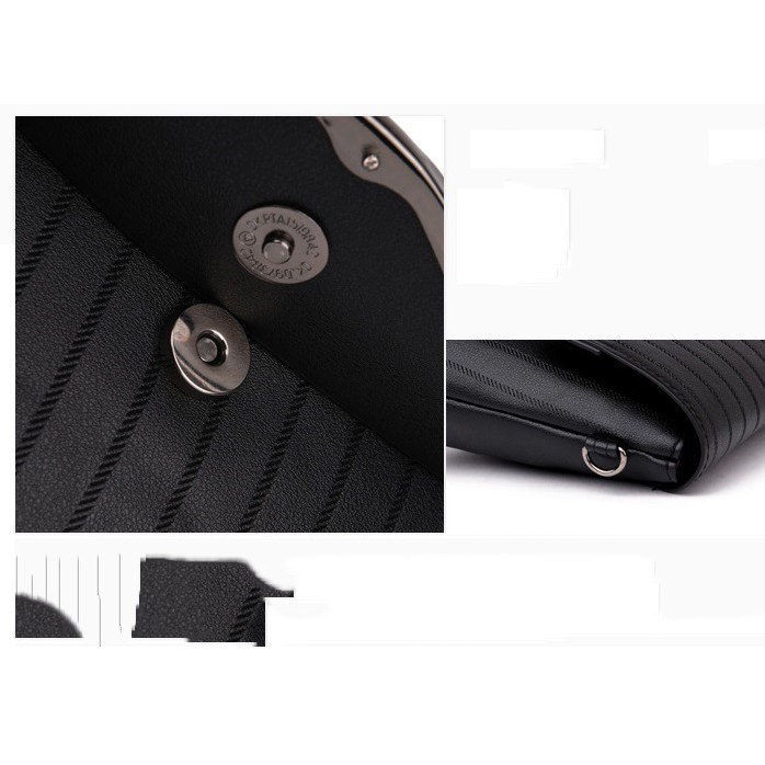 Túi đeo vai kết hợp ví cầm tay HARAS VRS005 màu đen