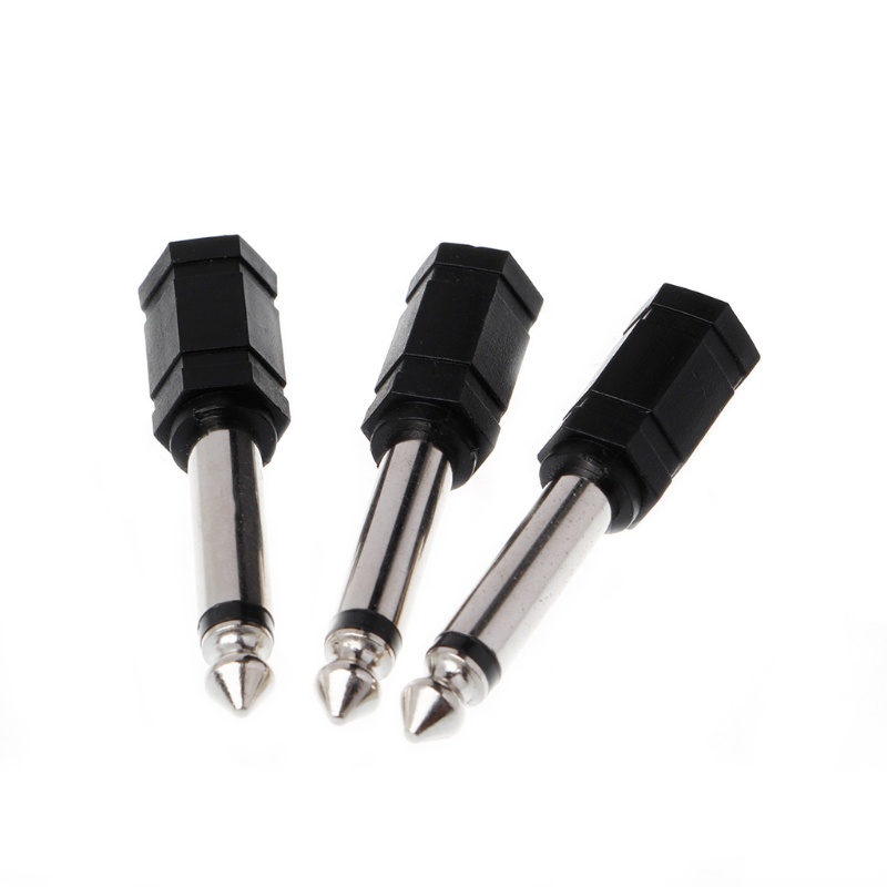 Bộ 3 Giắc Cắm Chuyển Đổi 6.35mm 1 / 4 &quot;Mono Plug Sang 1 / 8&quot; 3.5mm Female
