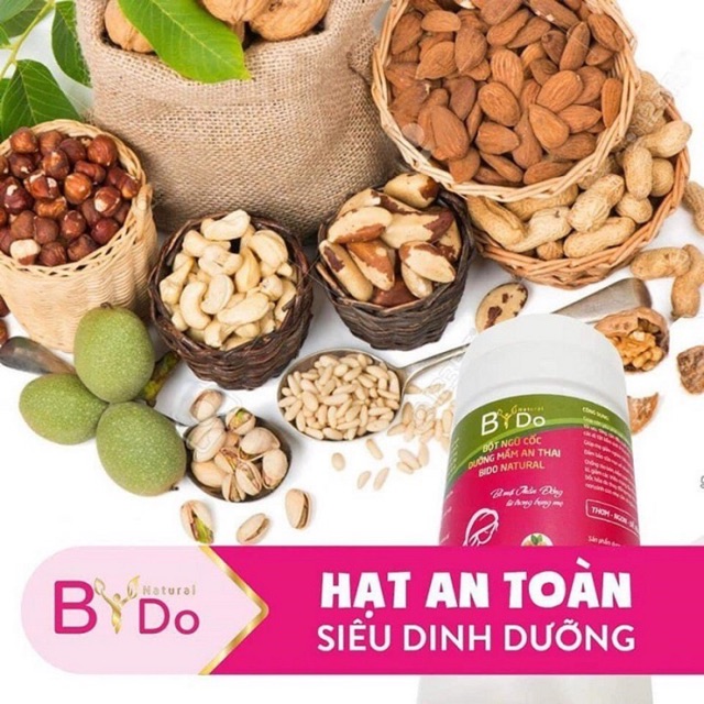 Bột ngũ cốc dưỡng mầm an thai Bido Natural 600g, Tặng Ví Dài cầm tay đẹp