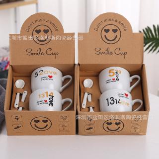 Ly Uống Cà Phê Bằng Gốm In Logo Kiểu Dáng Xinh Xắn Cho Các Cặp Đôi