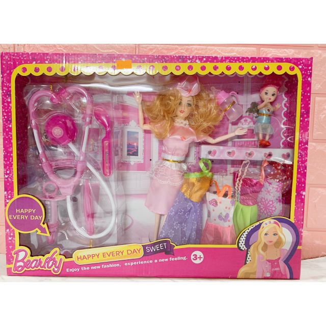 Đồ chơi búp bê Barbie kèm quần áo, đồ chơi bác sĩ