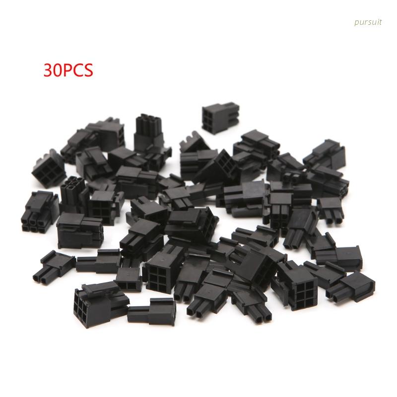 pur/ 30 Pcs 4.2mm 6+2 Pin Male Power Connector Plastic Shell For PC Graphics Card PCI-E