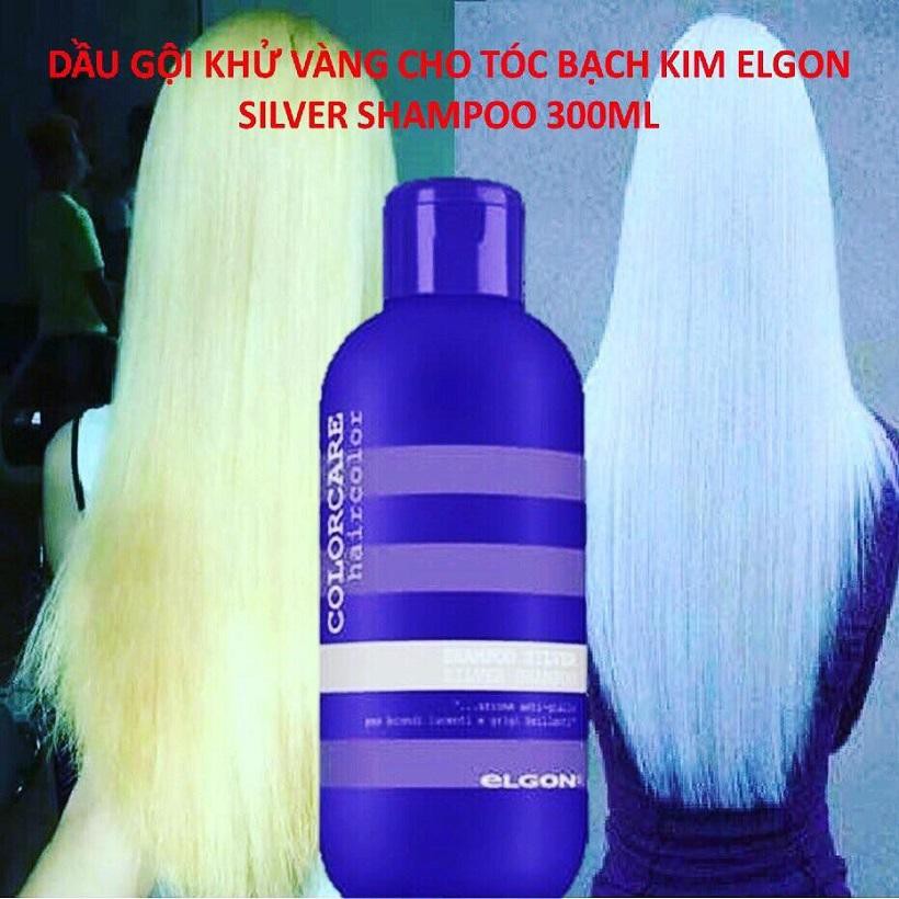 Bộ dầu gội xả khử vàng Elgon Silver Color Care cho tóc trắng bạch kim 300mlx2