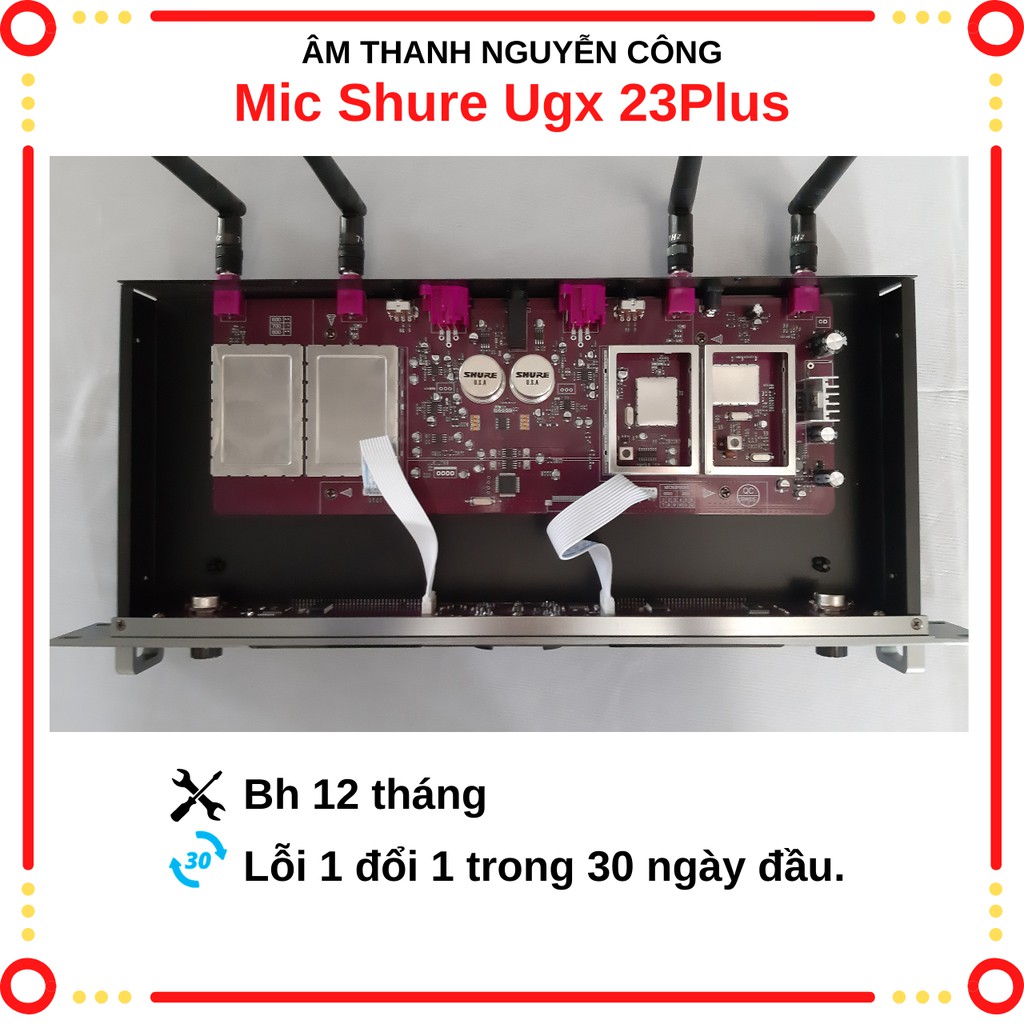 Micro Mic Karaoke Không Dây Shure UGX 23plus, Thu Âm , Tiếng Sáng, Hát Nhẹ, Không Hút Hơi, Mạch,