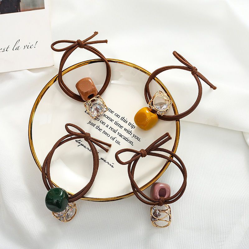 [Mã FAMARAL1 giảm 10K đơn 50K]Dây cột tóc phối hạt đính đá thời trang Hàn Quốc cho nữ