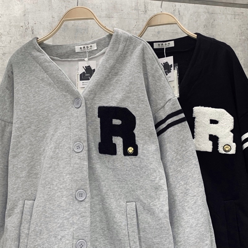 Áo khoác cardigan R 513 vải nỉ bông dày, áo to rộng lên dáng đẹp