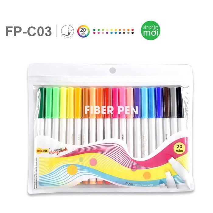 [Nowship] BÚT LÔNG MÀU Fiber Pen Colokit 20 Màu, 36 Màu, Bút Viết Calligraphy, Hán Tự, Thư Pháp - Hàng Chính Hãng TL