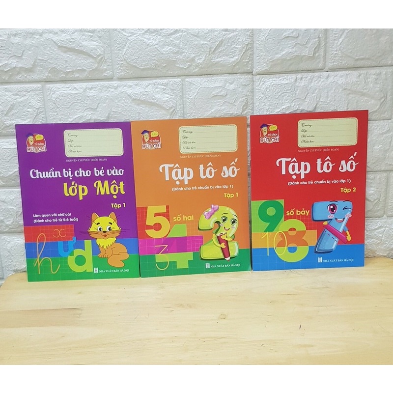 Set 10 quyển tập tô nét cơ bản và chữ số cho bé vào lớp 1/ Tặng kèm 2 viết chì, tẩy, gọt ch